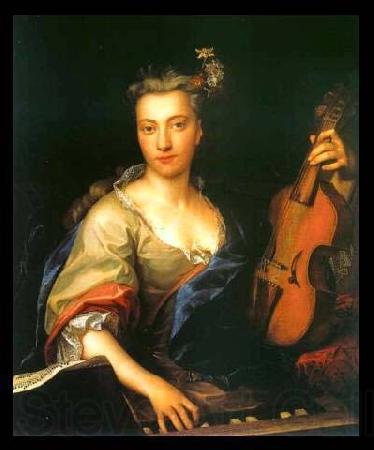 unknow artist Portrait of Young Woman Playing the Viola da Gamba